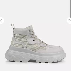 missguided gray double sole hiking sneaker boots